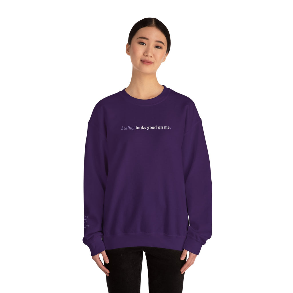 Healing Looks Good On Me – Cozy Affirmation Crewneck