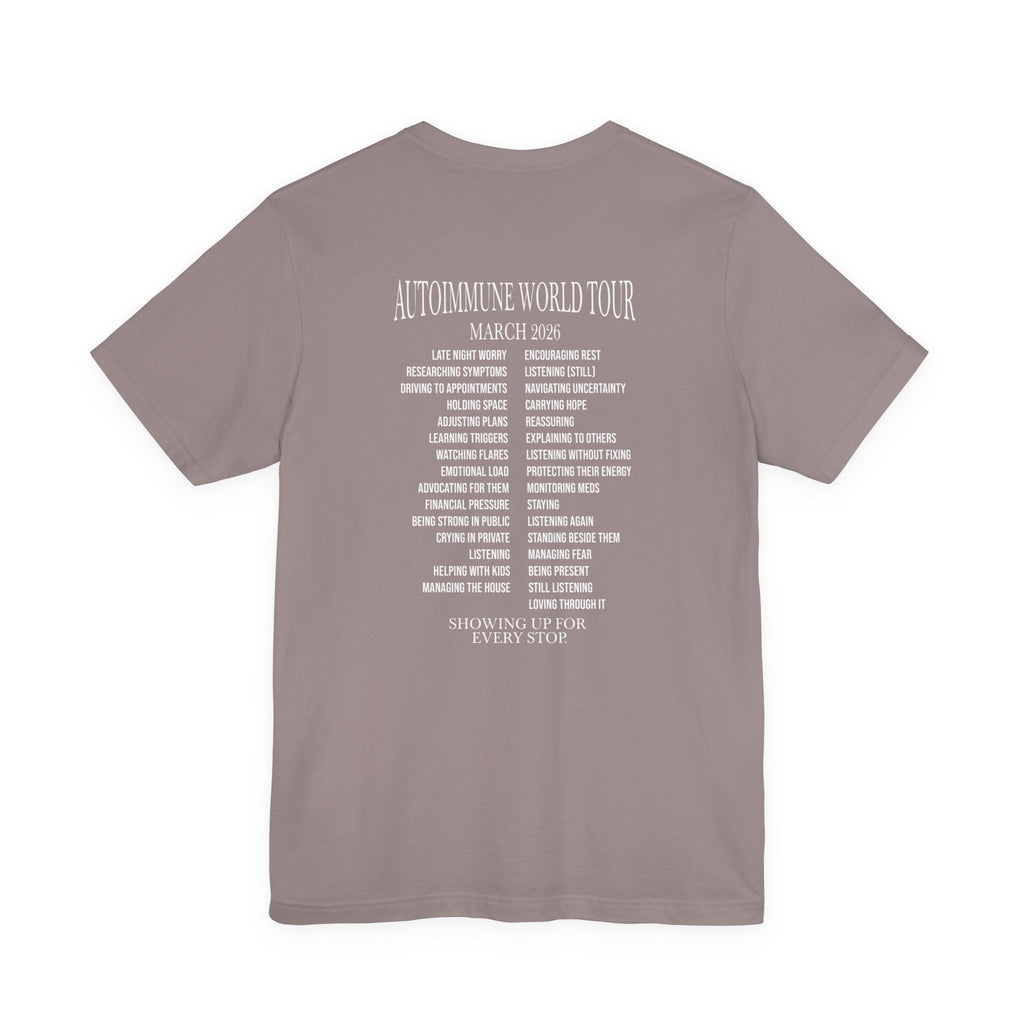 Autoimmune World Tour 2026 Support Crew T-Shirt | Caregiver & Chronic Illness Support Tee | Unisex Awareness Shirt