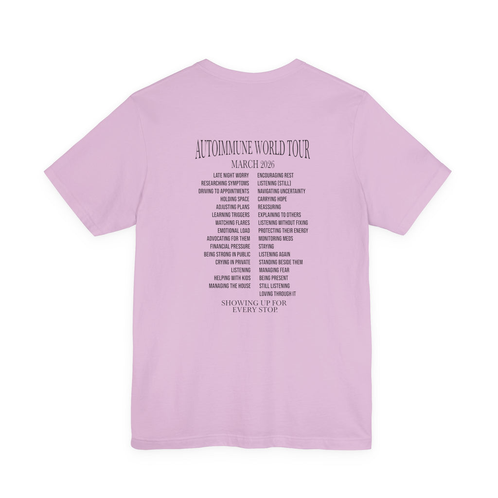 Autoimmune World Tour 2026 Support Crew T-Shirt | Caregiver & Chronic Illness Support Tee | Unisex Awareness Shirt