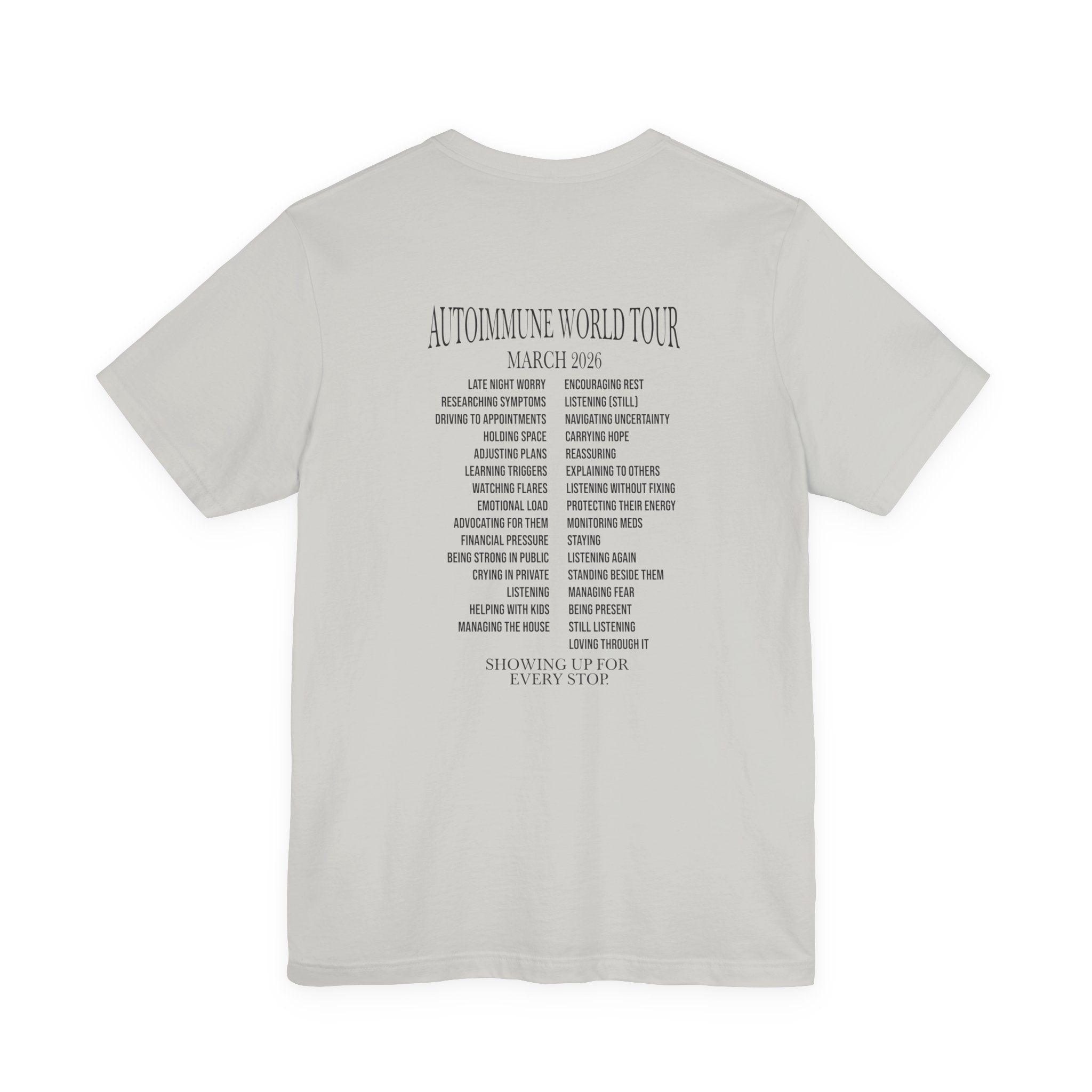 Autoimmune World Tour 2026 Support Crew T-Shirt | Caregiver & Chronic Illness Support Tee | Unisex Awareness Shirt