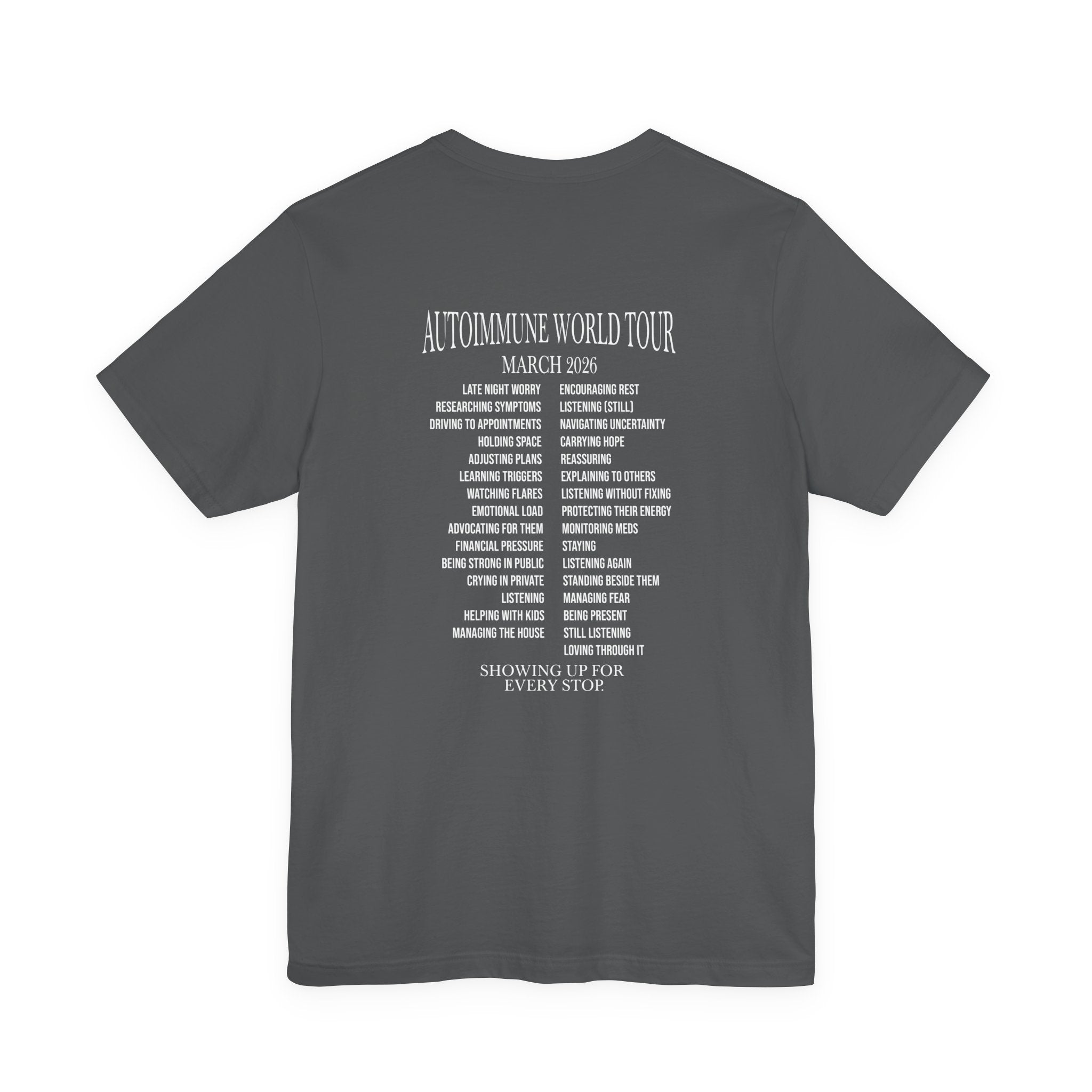 Autoimmune World Tour 2026 Support Crew T-Shirt | Caregiver & Chronic Illness Support Tee | Unisex Awareness Shirt