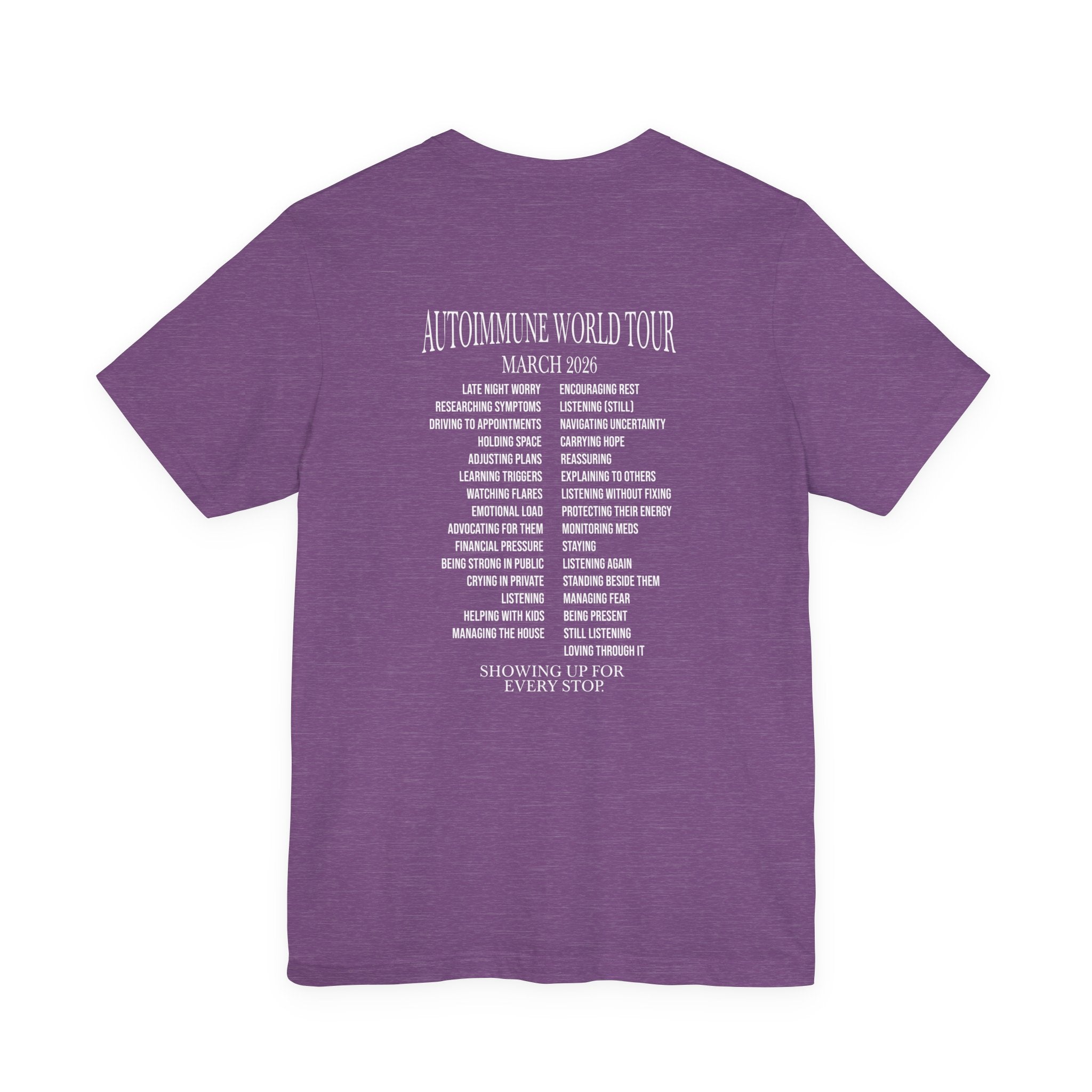 Autoimmune World Tour 2026 Support Crew T-Shirt | Caregiver & Chronic Illness Support Tee | Unisex Awareness Shirt